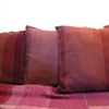 organic handwoven cotton pillows, each 15"x15" and organic cotton handwoven blanket 50"x70"