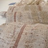 Ramie (linen) open weave and hand-manipulated lace