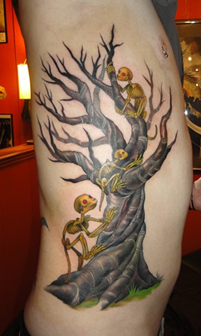 Monkey Creature Tree Tattoo