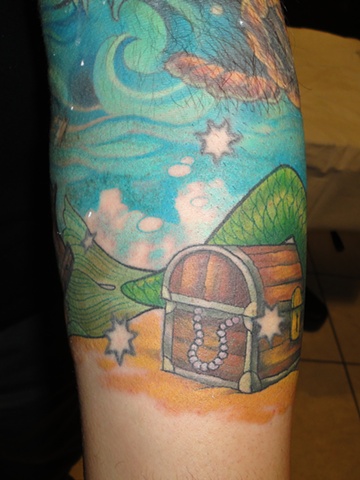 Mermaid Tresure Chest Tattoo