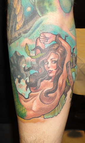 Mermaid Treasure Chest Tattoo
