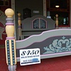 Queen Sized Sage Bed, Solid Wood with Bun Feet