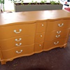 Gold Ochre and Light Blue Dresser