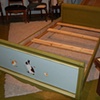 Bunny Trio on Antique Sleigh Bed