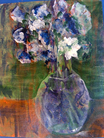 Blue Vase And Flowers