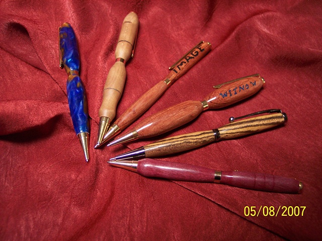 Hand Carved Wooden Pens