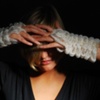 Long Sleeved Ostrich 'Puff' Gloves