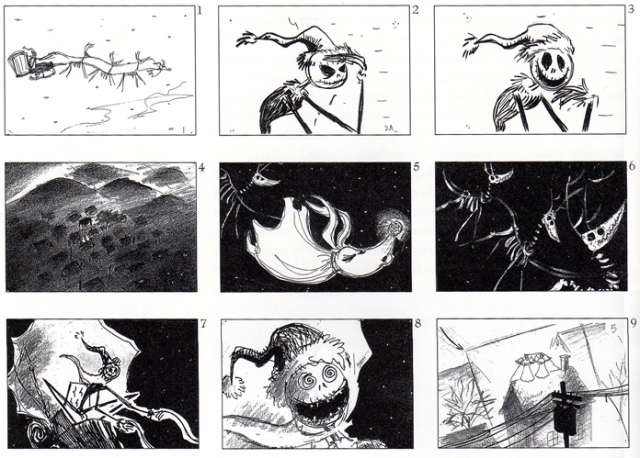 Nightmare Before Christmas Storyboards