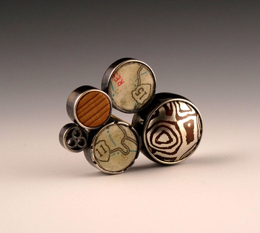 Five Domed Disc Cluster Pin