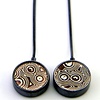 Large Drop Disc Earrings (Oxidized Finish)