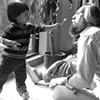 Bubble blowing, Steve and Renny