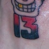 for dezmond moonies 13th year making sweet tattoos he decided to do 13 dollar tats from one sheet of flash and this is what i picked... congrats dez!