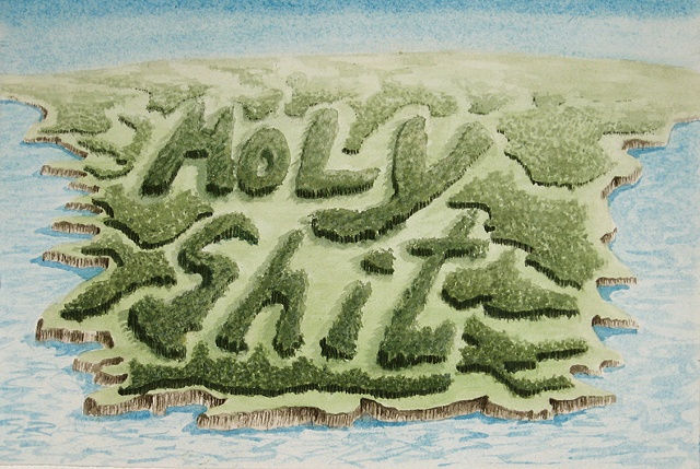 "Daniel Anhorn" painting, landscape, clearcut, "Holy Shit"