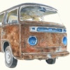 Rusted and Stripped Volkswagen Mini-Bus