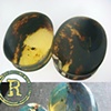 1 1/2" Blue Amber Ovals