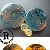 1 5/8" Green Amber with Conches