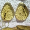 1 1/2" Green Amber Teardrop Cabochons
