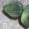 1 1/4" Green Labradorite Teardrops