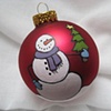 Simple Snowman with Tree Ornament (Red)