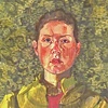 Self Portrait with Green Curtain