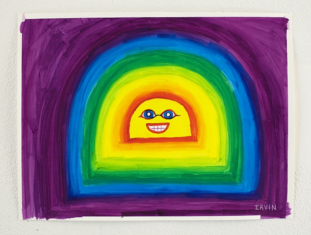 Happy Rainbow. 18x24in. acrylic on paper