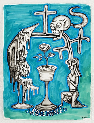 Rose Dance. 24x18, acrylic on paper
