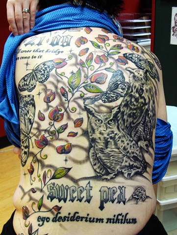 Back piece by Aaron at Miramar Tattoo