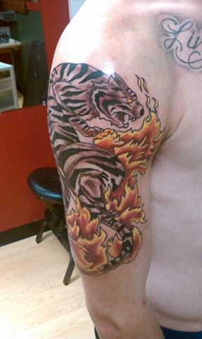 Miramar Tattoo Panther and Flames