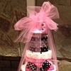 Black and Pink Diaper Cake
