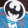 Dark Knight mini-cake and cupcakes