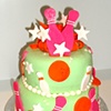 green & orange bowling cake