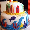 2 tiered beach cake