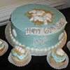 beach cake with shells