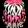 pink zebra with bead border
