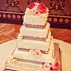 4 Tiered Wedding Cake...Silver Accents