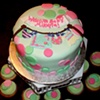 green & pink baby clothesline