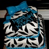 2 tiered zebra with teal accents