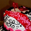 red & pink high heel with sash 
