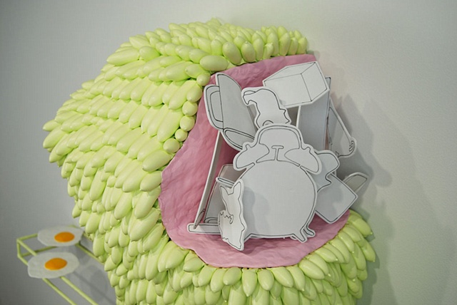 Shelf with Eggs, Objects, and Dust