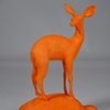Balasana with Deer (fluorescent orange)