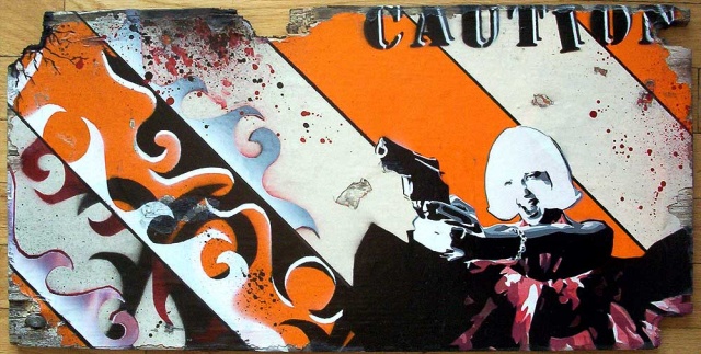 Girl with Gun [version stripes]