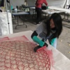 inking up carved lino 