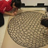Printed lino being carved
