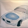'1973 Trans Am with Silicone Buttock Implant, and Silicone Buttock Implant on Plinth with Fake Louis Vuitton Fabric Slipcover' 