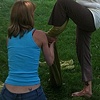Teaching a workshop in the park