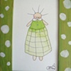 apple green girl with dotted frame

