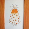 orange dotted girl

