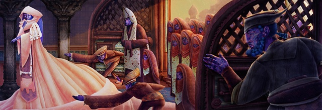 Frank Lin ftongl www.ftongl.com ef / tong / el illustrator illustration alladin alla ad deen legend story arabian nights 1001 alien blue skin