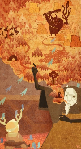 Frank Lin ftongl www.ftongl.com ef / tong / el illustrator illustration the journey hero flat imagination horns