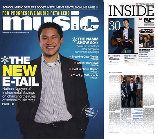 Nathan Nyugen cover story for Music Inc Magazine, April 2011